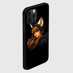 Чехол для iPhone 12 Pro Max Девушка лиса, цвет: 3D-черный — фото 2