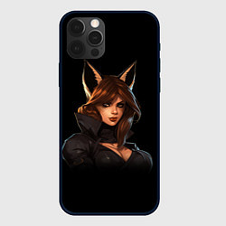 Чехол для iPhone 12 Pro Max Девушка с ушами лисы, цвет: 3D-черный