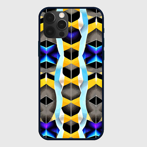 Чехол iPhone 12 Pro Max Vanguard geometric pattern - neural network / 3D-Черный – фото 1