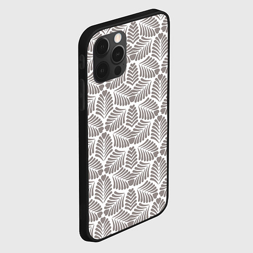 Чехол iPhone 12 Pro Max Орнамент из тропических листьев с сердечком / 3D-Черный – фото 2
