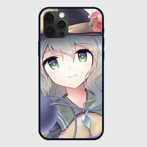Чехол iPhone 12 Pro Max Touhou Project Улыбающаяся Койши Комейдзи / 3D-Черный – фото 1