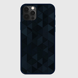 Чехол для iPhone 12 Pro Max Тёмно-синий треугольный, цвет: 3D-черный