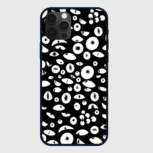 Чехол iPhone 12 Pro Max Черно-белые глаза / 3D-Черный – фото 1