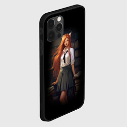 Чехол для iPhone 12 Pro Max Девушка лиса, цвет: 3D-черный — фото 2