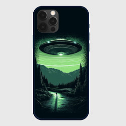 Чехол для iPhone 12 Pro Max НЛО в лесу, цвет: 3D-черный