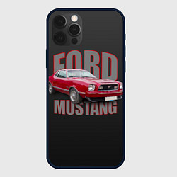 Чехол для iPhone 12 Pro Max Автомашина Ford Mustang, цвет: 3D-черный