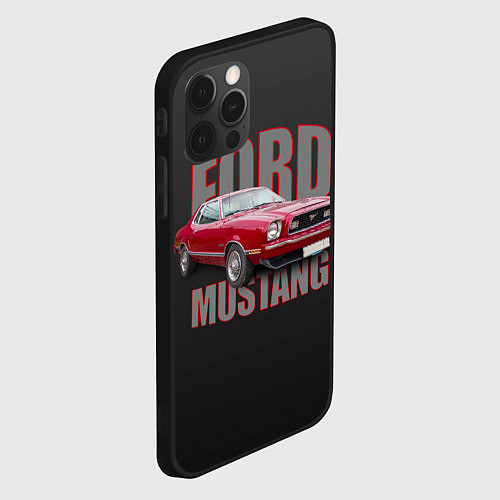 Чехол iPhone 12 Pro Max Автомашина Ford Mustang / 3D-Черный – фото 2