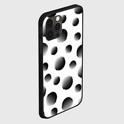 Чехол для iPhone 12 Pro Max Черные полосатые шары на белом, цвет: 3D-черный — фото 2