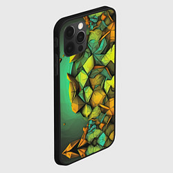 Чехол для iPhone 12 Pro Max Зеленая объемная абстракция, цвет: 3D-черный — фото 2
