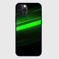 Чехол для iPhone 12 Pro Max Green line, цвет: 3D-черный