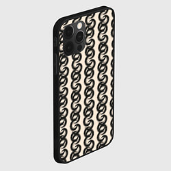 Чехол для iPhone 12 Pro Max Абтракция Геометрический узор в этническом стиле, цвет: 3D-черный — фото 2