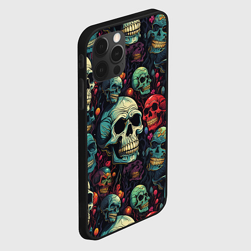 Чехол iPhone 12 Pro Max Милый skull / 3D-Черный – фото 2