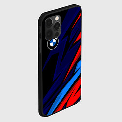 Чехол для iPhone 12 Pro Max BMW - m colors and black, цвет: 3D-черный — фото 2