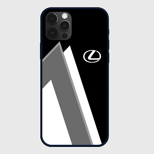 Чехол iPhone 12 Pro Max Лексус - спортивный серый / 3D-Черный – фото 1
