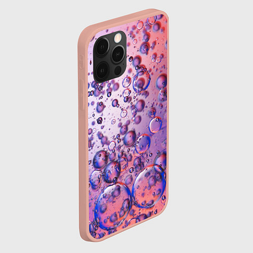 Чехол iPhone 12 Pro Max Пузыри в жидкости / 3D-Светло-розовый – фото 2