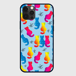 Чехол для iPhone 12 Pro Max Коты звездные и веточки, цвет: 3D-черный