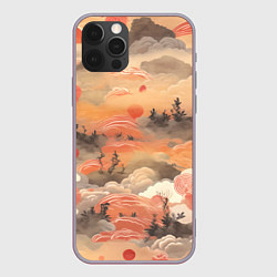 Чехол для iPhone 12 Pro Max Japen pattern, цвет: 3D-серый