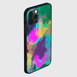 Чехол для iPhone 12 Pro Max Пятна краски и леопардовая шкура абстракция, цвет: 3D-черный — фото 2