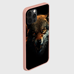 Чехол для iPhone 12 Pro Max Оскал дикого волка, цвет: 3D-светло-розовый — фото 2