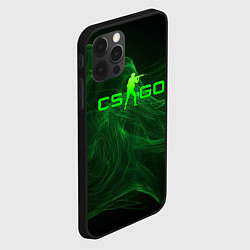 Чехол для iPhone 12 Pro Max CSGO green lines, цвет: 3D-черный — фото 2