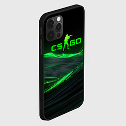 Чехол для iPhone 12 Pro Max CSGO neon green logo, цвет: 3D-черный — фото 2