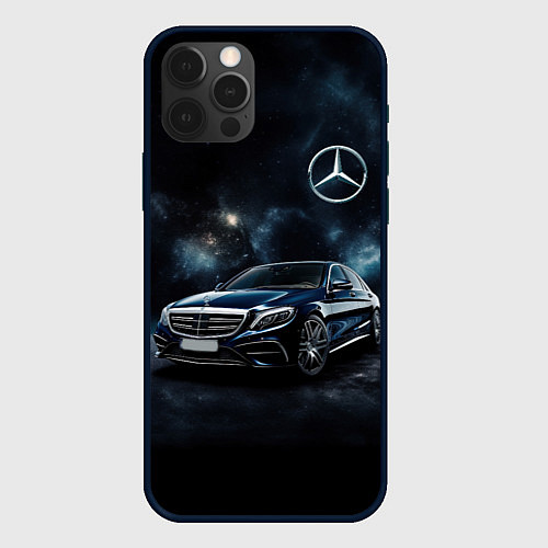 Чехол iPhone 12 Pro Max Mercedes Benz galaxy / 3D-Черный – фото 1