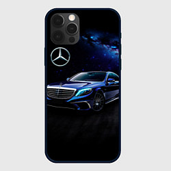 Чехол для iPhone 12 Pro Max Синий мерседес, цвет: 3D-черный