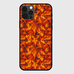 Чехол для iPhone 12 Pro Max Огненный узор, цвет: 3D-черный