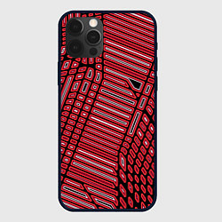 Чехол для iPhone 12 Pro Max Красная кибер паутина, цвет: 3D-черный