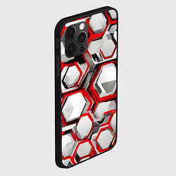 Чехол для iPhone 12 Pro Max Кибер Hexagon Красный, цвет: 3D-черный — фото 2