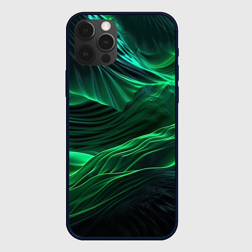 Чехол iPhone 12 Pro Max Зеленая абстракция / 3D-Черный – фото 1