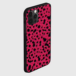 Чехол для iPhone 12 Pro Max Пятнистый паттерн розовый, цвет: 3D-черный — фото 2