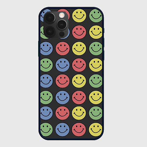 Чехол iPhone 12 Pro Max Smiley / 3D-Черный – фото 1