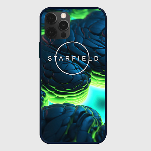 Чехол iPhone 12 Pro Max Starfield blue green logo / 3D-Черный – фото 1