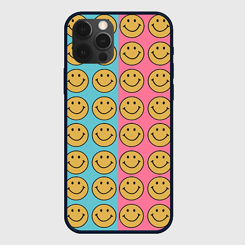 Чехол iPhone 12 Pro Max Smiley / 3D-Черный – фото 1