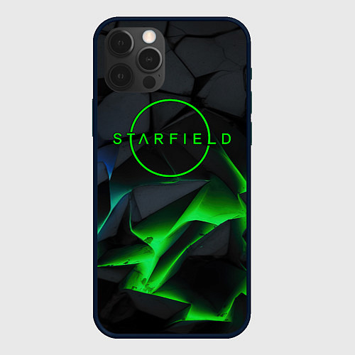 Чехол iPhone 12 Pro Max Stafield logo green fire / 3D-Черный – фото 1