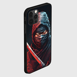 Чехол для iPhone 12 Pro Max Портрет сурового ниндзя, цвет: 3D-черный — фото 2