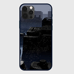 Чехол для iPhone 12 Pro Max Тёмный киберпанковый город, цвет: 3D-черный