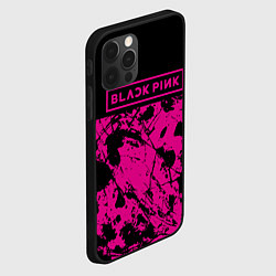 Чехол для iPhone 12 Pro Max Black pink - emblem - pattern - music, цвет: 3D-черный — фото 2