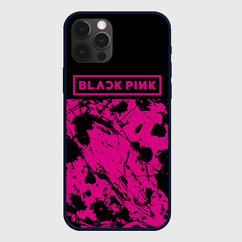 Чехол iPhone 12 Pro Max Black pink - emblem - pattern - music / 3D-Черный – фото 1