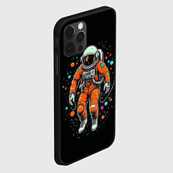 Чехол для iPhone 12 Pro Max Космонавт в оранжевом скафандре, цвет: 3D-черный — фото 2