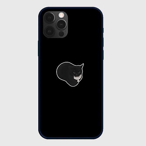 Чехол iPhone 12 Pro Max Кот Максвелл / 3D-Черный – фото 1