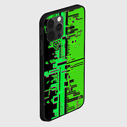 Чехол для iPhone 12 Pro Max Кибер-глитч зелёный, цвет: 3D-черный — фото 2