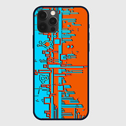 Чехол для iPhone 12 Pro Max Кибер-глитч морозный апельсин, цвет: 3D-черный