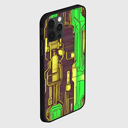 Чехол для iPhone 12 Pro Max Кибер схемы ксилотно-зелёные, цвет: 3D-черный — фото 2