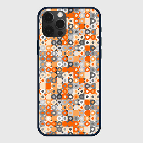 Чехол iPhone 12 Pro Max Узор с кружками / 3D-Черный – фото 1