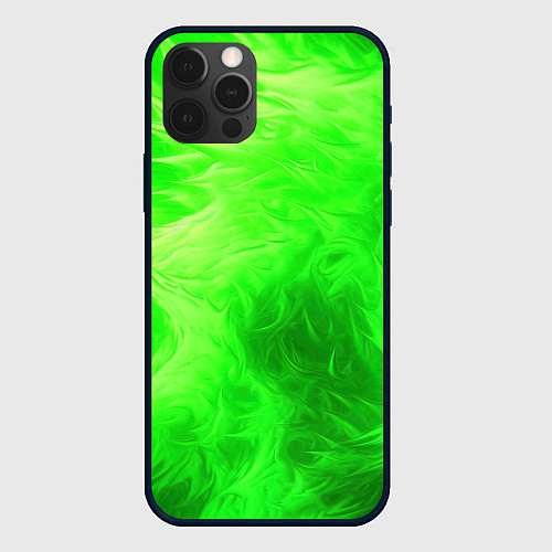 Чехол iPhone 12 Pro Max Яркий зеленый фон / 3D-Черный – фото 1
