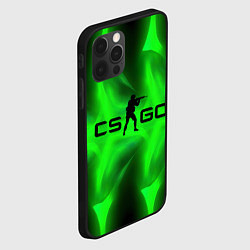 Чехол для iPhone 12 Pro Max CSGO green logo, цвет: 3D-черный — фото 2