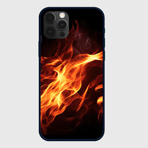 Чехол iPhone 12 Pro Max Огненный фон / 3D-Черный – фото 1