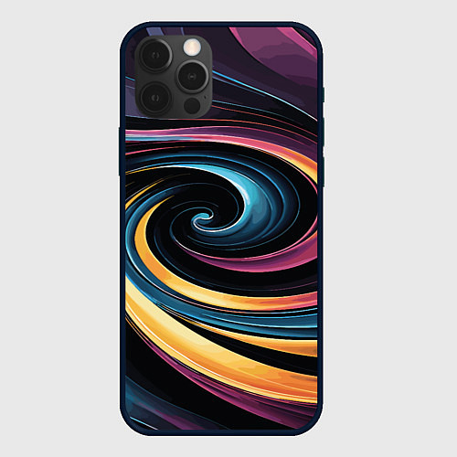 Чехол iPhone 12 Pro Max Gradient vortex / 3D-Черный – фото 1